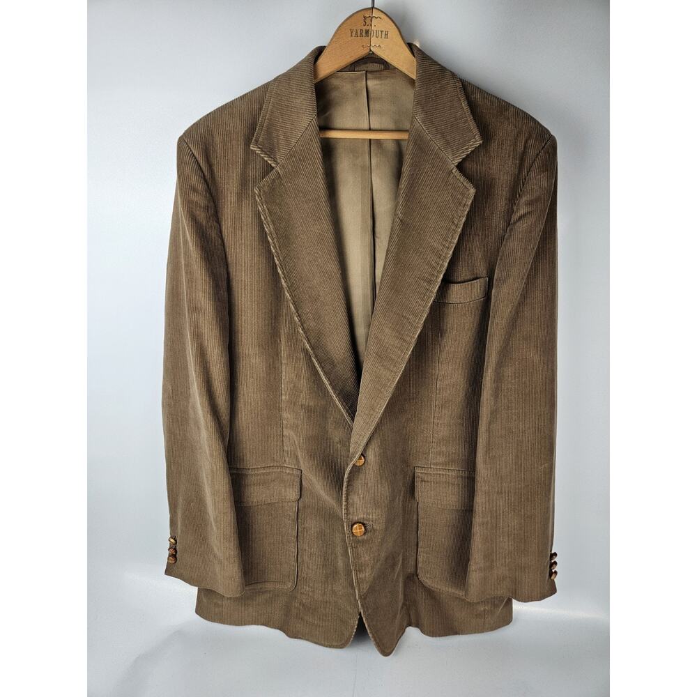 Vintage Haggar‎ Mens 42L Brown Corduroy Blazer Style Jacket